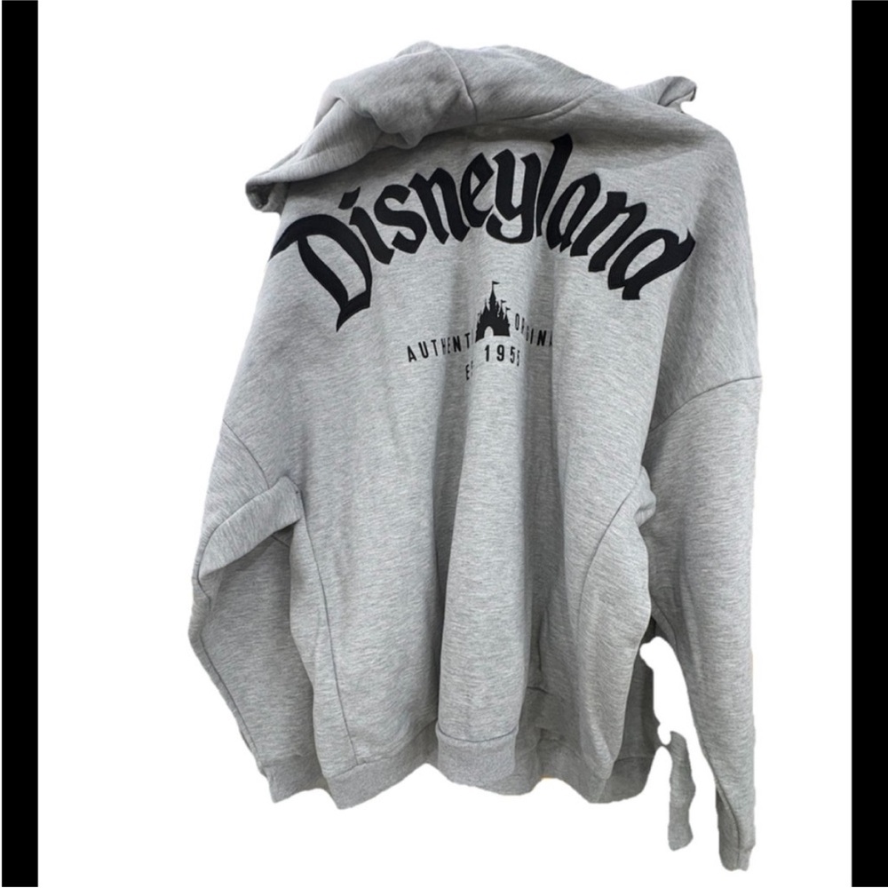 Disney. Disneyland original grey logo embroidered Sweater Zip up Hoodie  Authe